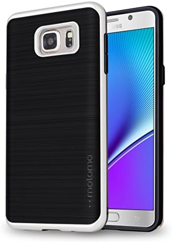 Galaxy Note 5 Slim fit Case Motomo ultra light TPU Thin fit Bumper Armor Scratch Resist Dual Tone Hybrid Case for Samsung Galaxy note 5 (STONE BLACK SILVER)