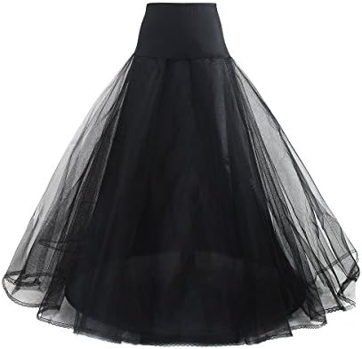 TUKA-i-AKUT TUKA TKB0019 Hoop Skirt Underskirt Elastic 1 Ring with Lace One  Size for Size 32 to 42 Petticoat Vintage Retro Crinoline for Prom Dress  Wedding Dress Evening Dress, Black, One size