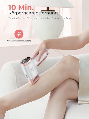 21J IPL Devices Hair Removal with 8°C Ice Cooling System, Laser Hair Removal 9 Levels & 600 NM Red Light, LCD Touch Screen IPL Hair Removal Device for Women Men, Face Arm Bikini Zone Body, Rose