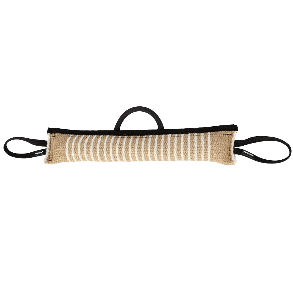 DINGO GEAR Extra Strong Jute Tug 3 Handles Reinforced Dog Tug for Bite Training 60 x 8 cm S00152