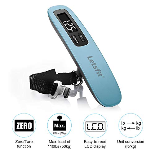 Letsfit Digital Luggage Scale, 110lbs Hanging Baggage Scale with