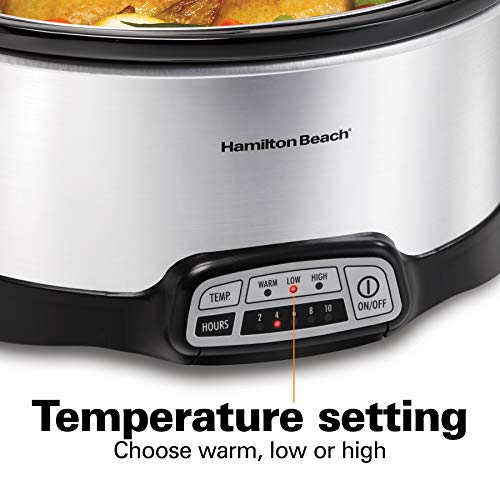 Hamilton Beach Programmable Slow Cooker with Flexible Easy Programming, 5 Cooking Times