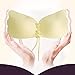 Komene Self Adhesive Bra Luxury Wiredrawing Women Strapless Invisible Backless Reusable Push-Up with Drawstring Beige