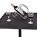 COSTWAY High Table Square Pub Bar Table Black MDF Top with Black Leg and Base