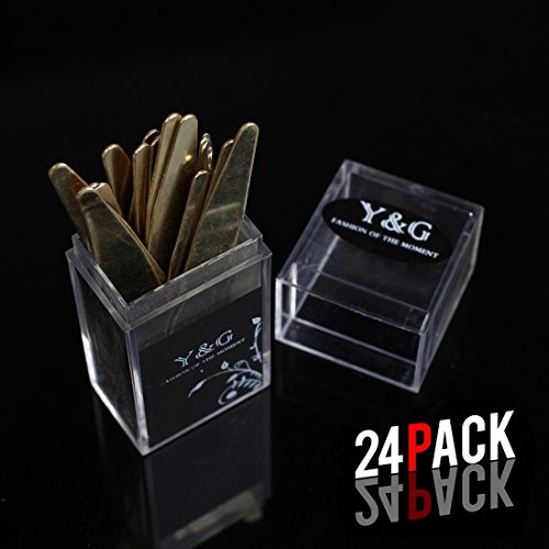 CS3018 Gold Mens Stainless Steel Collar Stays for Shirts - 24pcs By Y&G