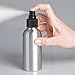 mDesign Aluminum Rustproof Spray Bottles - Mister, Essential Oils, Cleaning Products Solutions, Aromatherapy - 4-oz, Pack of 3, Brushed Aluminum/Black