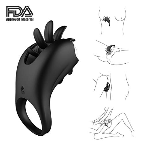 Massage Delay Ring for Men, Silicone Lock Ring Strong Vibration Silicone Massage Ring