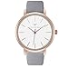 WRISTOLOGY Olivia Womens Watch Lines Rose Gold Boyfriend Ladies Grey Leather Strap Band