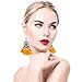 Outee 24 Pairs Tassel Earrings Layered Long Thread Ball Dangle Earrings Bohemian Tiered Tassel Drop Colorful Earrings Fashion Jewelry Multiple Style for Women Birthday Party Gifts