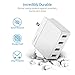 PISEN Travel Adaptor USB Charger Plug 20W 4 Port Wall Charger Interchangeable Adapter Compatible iPhone iPad Android Samsung Phones, Tablets Kindle (White)