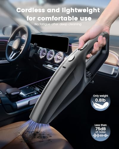 SERVOMASTER Aspiradora de Mano Potente, Aspirador Coche Potente Sin Cable, Aspirador de Mano con Filtro HEPA, Mini Aspiradora de Mano, para pelos de Mascotas, Limpieza del hogar, Coche y Oficina