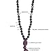 108 Mala Bead Necklace - 8mm Amethyst Aquamarine Stones - Amethyst Guru Bead - Sari Silk Tassel - Meditation, Mindfulness, Yoga - Mala to Foster Protection, Peace and Abundance