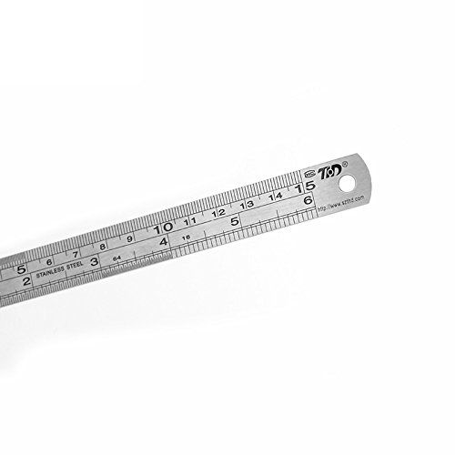 8 Pack Stainless Steel Ruler 12 Inch 6 Inch Office Ruler 4 Pieces Set Metal Rulers Kit for Engineering, Teaching, Office
