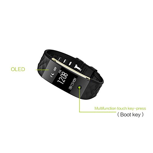 L@YC Smart Dynamic Monitoring Heart Rate Cycling Exercise Sleep Step Bluetooth Information Bracelet, White