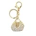 Rhinestone Keychain Purse Charm, Crystal Handbag Accessory w/Key Ring, By Bling Car Decor