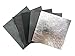 GRAY Leather Fabric for Crafts: 4 Sheepskin Sheets of GRAY with Silver Leather Hides 5x5In/12x12cm