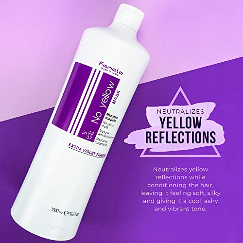 Fanola No Yellow Mask 33.8 oz Anti Brass Color Depositing Purple Mask Hair Toner for Blonde