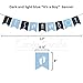 Boy Baby Shower Decorations Set - 29 Pieces - It's a Boy Banner, Balloons, Paper Fans, Tassels, Light and Dark Blue, Baby Shower Decorations for Boy