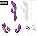 Pure Love G-Spot Silicone Rabbit Vibrator Purple, Rechargeable Clitoris Stimulator, Water-Resistant and Multi Function, Adult Sex Toy, Dual Stimulation