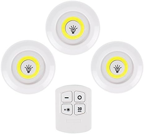 TinyBrite Plastic Battery Powered Wireless Remote Control Tap Night Lights (White)