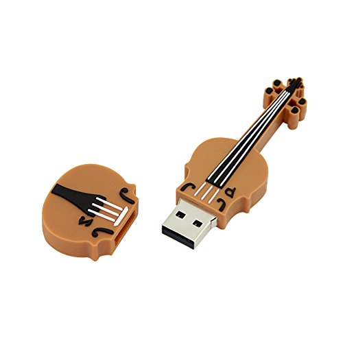 CHUYI Cute and Novelty Violin Shape 8GB USB 2.0 Flash Drive Pen Drive Memory Stick Data Storage Jump Drive Pendrive U Disk Gift (Brown)