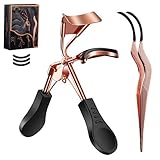 Bling Beauty Best Eyelash Curlers, with False Eye Lash Applicator Extension Tweezers, Advanced Silicone Pressure Refill Replacement Pads & Fits All Eye Shapes Get The Perfect Curl - Golden Set