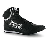 Lonsdale Mens Boxing Boots Training Lace Up Sport Shoes Trainers Footwear Black/White 7.5