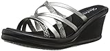 Skechers Cali Women's Rumblers-Social Butterfly Wedge Sandal,Gunmetal,7 M US