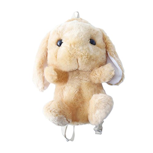 TOLLION Plush Stuffed Animal Backpack Lop Bunny Doll Backpack With Adjustable Shoulder Strap Rabbit Backpack Gift For Women And Girls (Brown)