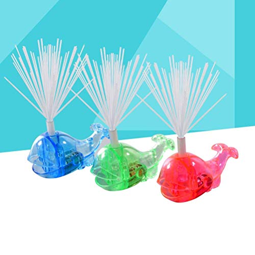 Polymer 10pcs LED Whale Optical Fiber Finger Lights Kids Luminous Toy Led Lamp Flash Colorful Optical Fiber Toy for Kids (Random Color) - Thumbnail 7