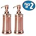 mDesign Decorative Metal Refillable Liquid Soap Dispenser Pump Bottle for Bathroom Vanity Countertop, Kitchen Sink - Holds Hand Soap, Dish Soap, Hand Sanitizer, Essential Oils - 2 Pack - Rose Gold