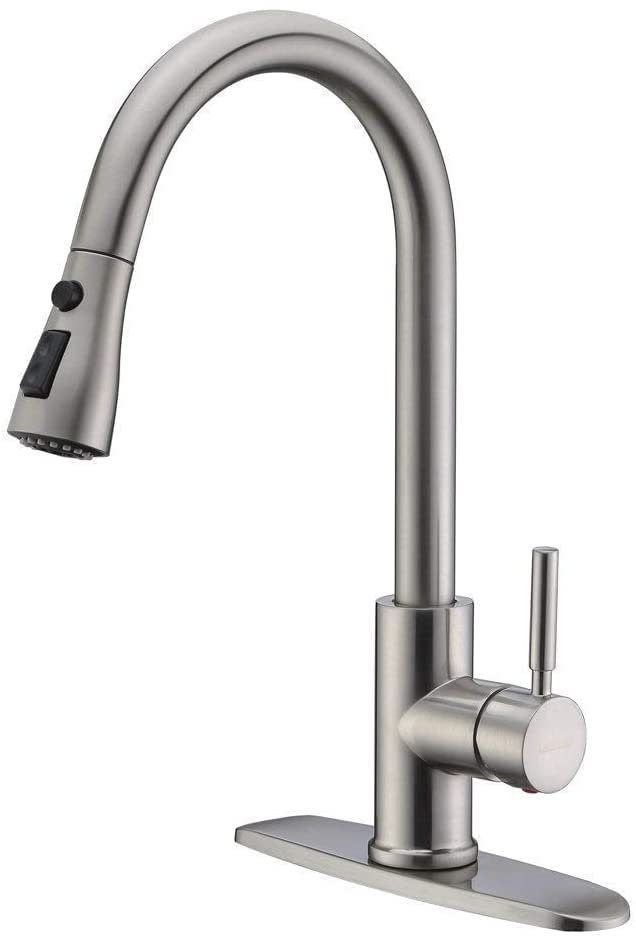 Touch Kitchen Faucet with Sprayer (Brushed Stainless, Touch Kitchen