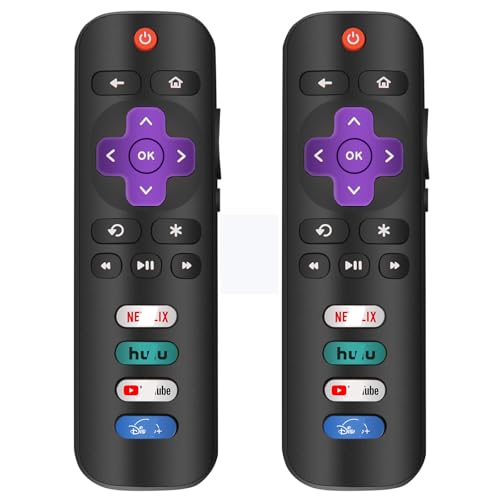 (Pack of 2) Replacement Only for Roku TV Remote, Compatible for TCL Roku/Hisense Roku/Sharp/Philips/Onn Roku/Insignia Roku (Not for Roku Stick and Box, Express or Player)