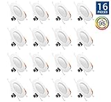 Hyperikon 6 Inch LED Recessed Lighting, 75 Watt Replacement (14W), Retrofit Downlight, 2700K, UL, Energy Star, 16 Pack