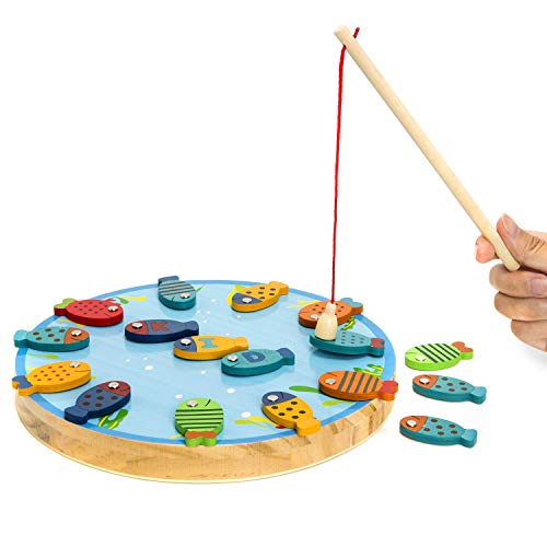 TEPSMIGO Magnetic Alphabet Letter Wooden Fishing Game for Toddler Boys Girls Age 3+ - Thumbnail 5
