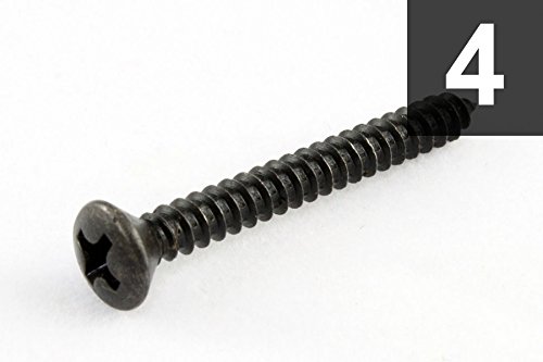 4 Strap Button Screws Phillips Head Black Allparts GS-0003-003