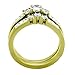 His Hers Couples Rings Set 14K Gold Plated Small Round CZ Engagement Ring set Mens Matching Band