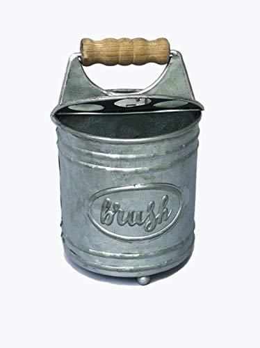 Autumn Alley Rustic Metal Hinged Toothbrush Holder | Adds Organization and Farmhouse Charm to Your Countertop (Galvanized Grey)