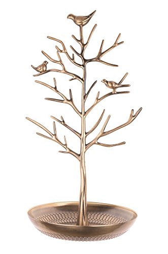 Bidlsbs Antique Birds Tree Stand Jewelry Display Necklace Earring Bracelet Organizer Holder Bronze