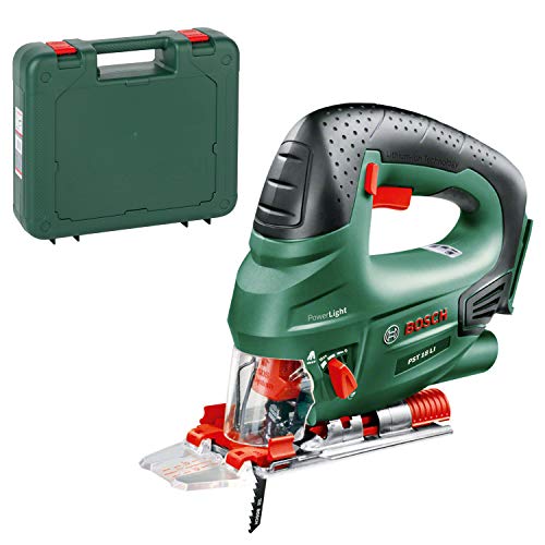 Bosch Akku Stichsäge PST 18 LI (ohne Akku, 18 Volt System, im Karton) + Bosch Kunststoffkoffer