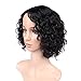 WIGNEE Short Curly Bob Wig Brazilian Virgin Human Hair Lace Part Wavy Glueless Wigs for Girl Women Short Bob Hair Wig (Lace Part Curly Bob)