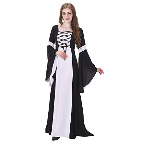1791's lady Medieval Renaissance Princess Hooded Gown Dress NQ0024