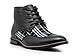 Titan04 Men's Spectator Tweed Plaid Two Tone Chukka Ankle Wingtips Oxfords Dress Boots Perforated Lace Up Dress Shoes (10 D(M) US, BLACK)
