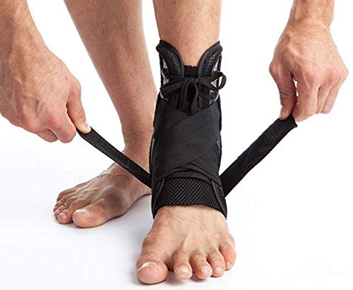 Essential Wellness Ankle Brace Extra Large for Severe Sprains, Lace Up - Ultra Sturdy & Supportive (Extra Large)