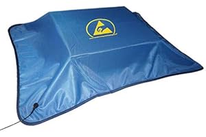 Static Care ESD Safe Workstation Covers - Silk Screened ESD Symbol, Bound Edges and a 4 mm Grounding Snap, Blue - 72"x36"