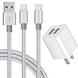Boost Chargers, 2.1A Power Adapter 2-Port Wall Charger with 2-Pack USB Data Charge Cable Cords Compatible with iPhone X/8 Plus/7 Plus/6S/6 Plus/6S Plus/5/5S/5C/XS/XR/XS Max/iPad/iPo Case