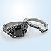 Caperci 2.0ct Black CZ Diamond Wedding Engagement Ring Bridal Set Princess Cut Black 925 Sterling Silver