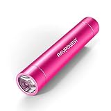 RAVPower Portable Charger 3200mAh External Battery Pack Power Bank with Ultra bright flashlight(3rd Gen Mini, iSmart Technology, Apple Adapter Not Included)for Phones, Tablets and more-Pink