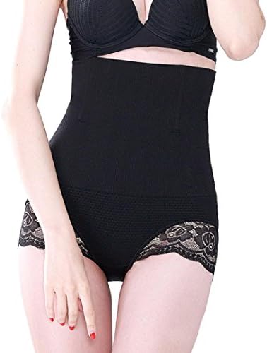 Women Bodysuit Shapewear, Nikuya Lady Lace High Waist Trainer Tummy Control Thong Seamless Underwear Shaper Shapewear (XL, Black)