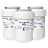 AmazonBasics Replacement GE MWF Refrigerator Water Filter Cartridge - Pack of 3, Premium Filtration